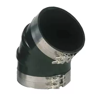 Trident 3.5in 45-Degree EPDM Black Exhaust Elbow