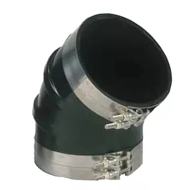 Trident 8in 45-Degree EPDM Black Exhaust Elbow