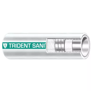 Trident White/Green 1.5-Inch Sanitation Hose, 50-Foot