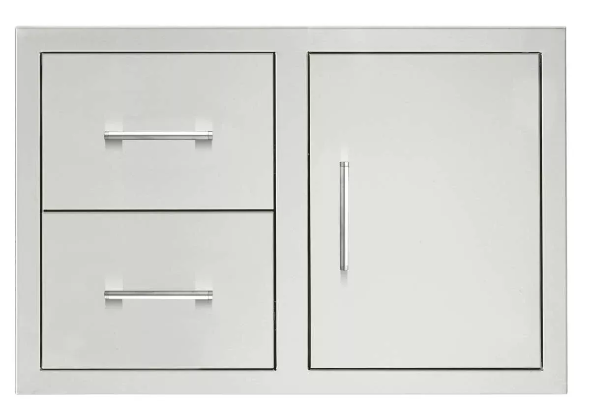 TrueFlame 33″ 2-Drawer & Access Door Combo Masonry Frame Return – TF-DC2-33M