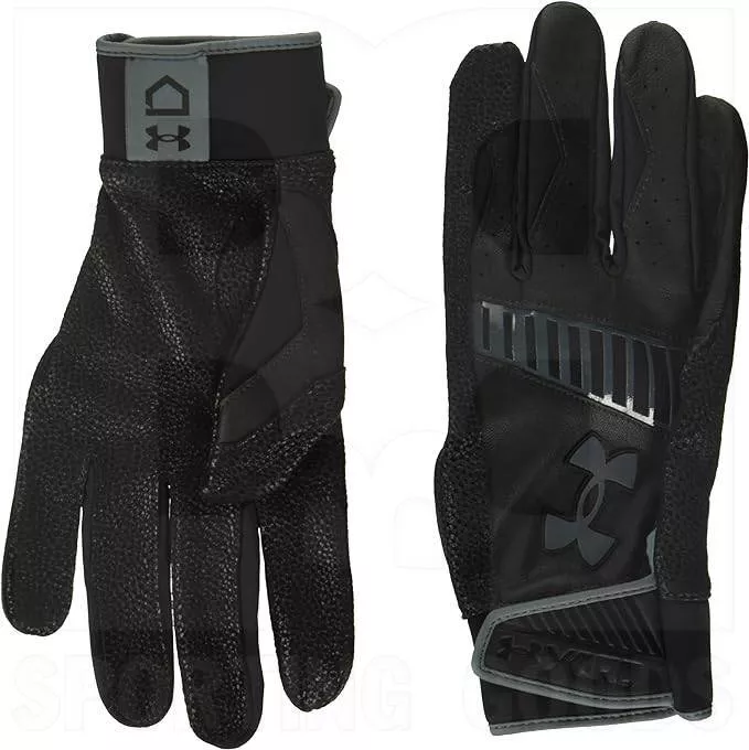 Under Armour Men's UA Yard 9 Batting Gloves Black/Pitch Gray