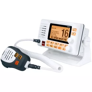Uniden UM725GBT White VHF Radio with GPS Bluetooth