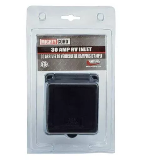Valterra 30 Amp Power Inlet Black Carded• A10-30INBKVP