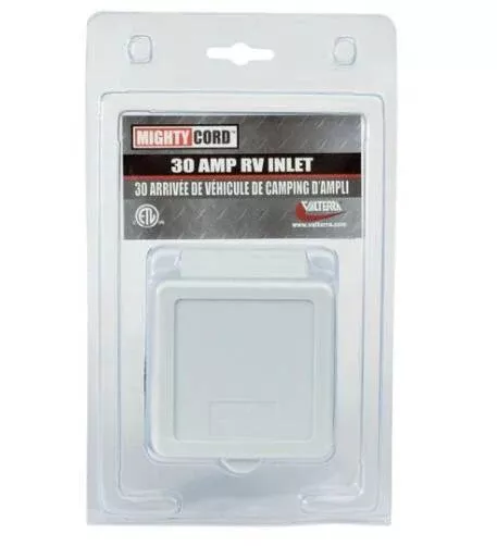 Valterra 30 Amp Power Inlet White Carded• A10-30INVP
