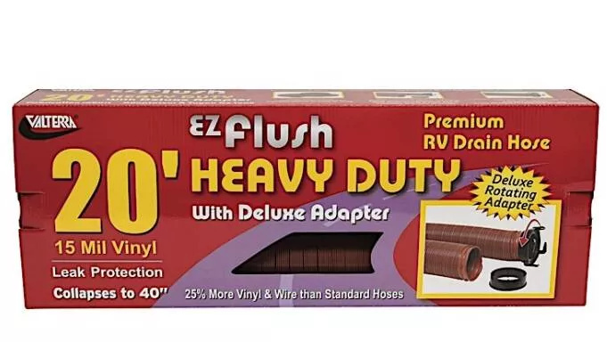 Valterra EZ Flush Sewer Drain Hose With Adapter - 20 Ft• D04-0044