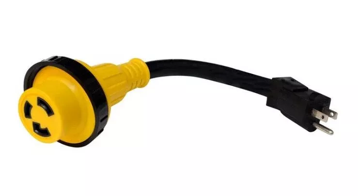 Valterra Mighty Cord 30AF-15AM Locking Ring Adapter for RV - 12"• A10-1530DBK