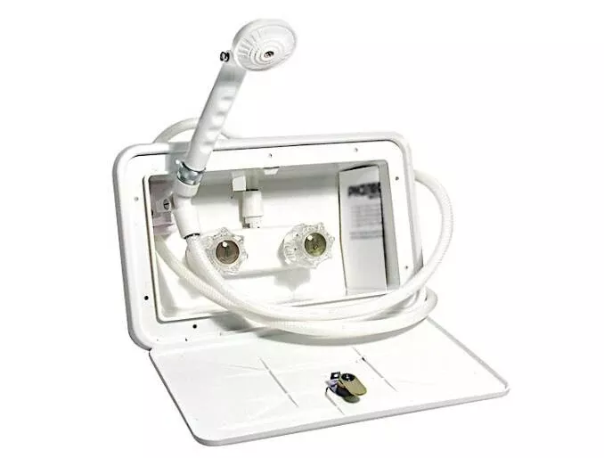 Valterra RV Outdoor Shower Box – 11″ Wide x 6″ Tall – White• PF266201