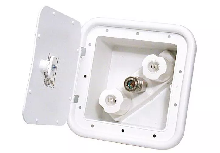 Valterra Two Handle Spray-Away Hot and Cold Outlet Box - White• PF247201
