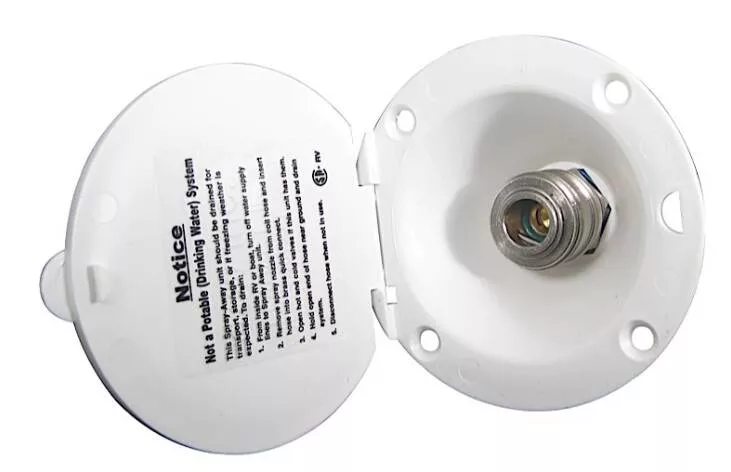 Valterra White Plastic Spray-Away Port• PF147005