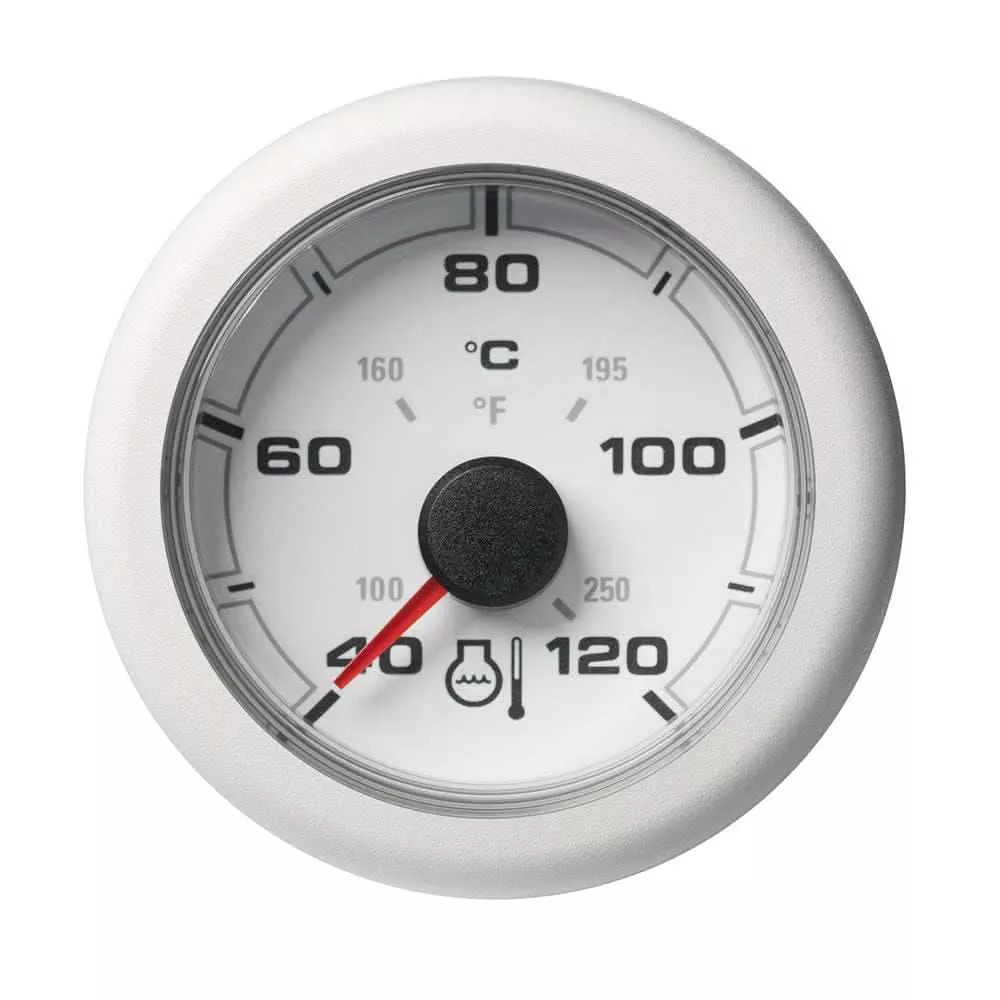 VDO 2-1/16" (52mm) OceanLink Ocean Link Temperature 120 degreeC / 250 degreeF - White Dial & Bezel - A2C1065970001