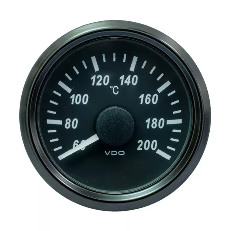 VDO SingleViu 52mm (2-1/16) Cylinder Temp. Gauge – 200C – 471-14 Ohm