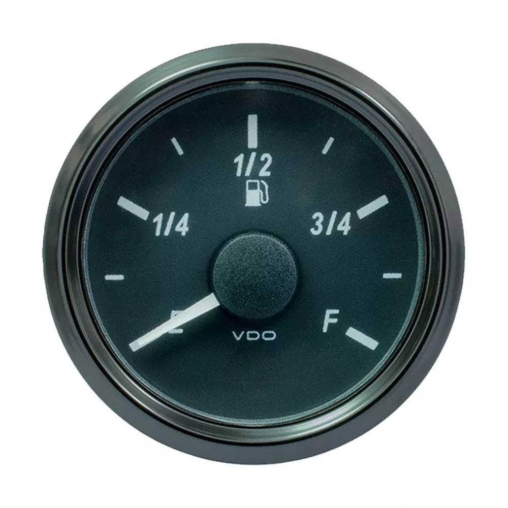 VDO SingleViu 52mm (2-1/16) Fuel Level Gauge – E/F Scale – 0-180 Ohm