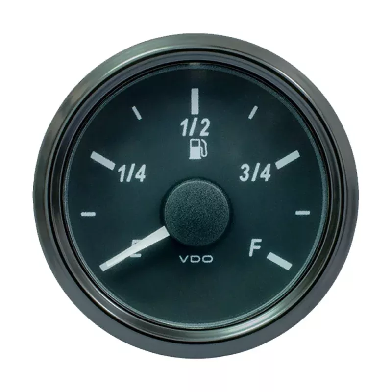 VDO SingleViu 52mm (2-1/16) Fuel Level Gauge – E/F Scale – 0-90 Ohm
