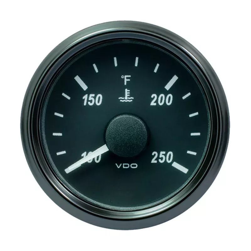 VDO SingleViu 52mm (2-1/16) Water Temperature Gauge – 250F – 450-30 Ohm