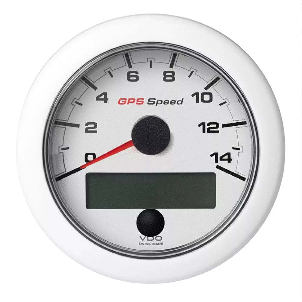 Veratron 3-3/8″ (85mm) OceanLink GPS Speedometer (0-14 KN/MPH/KMH) White Dial & Bezel
