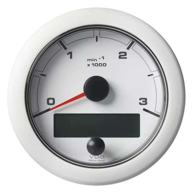 Veratron 3-3/8 (85MM) OceanLink NMEA 2000 Tachometer – 3000 RPM – White DialBezel