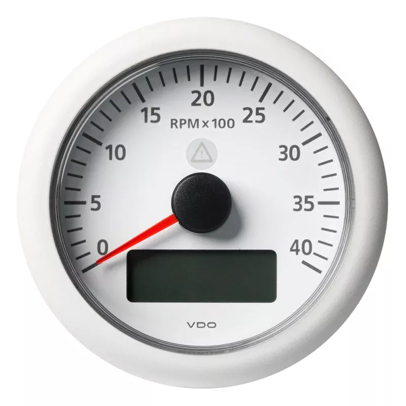 Veratron 3-3/8″ (85MM) ViewLine Tachometer w/Multi-Function Display – 0 to 4000 RPM – White Dial & Bezel