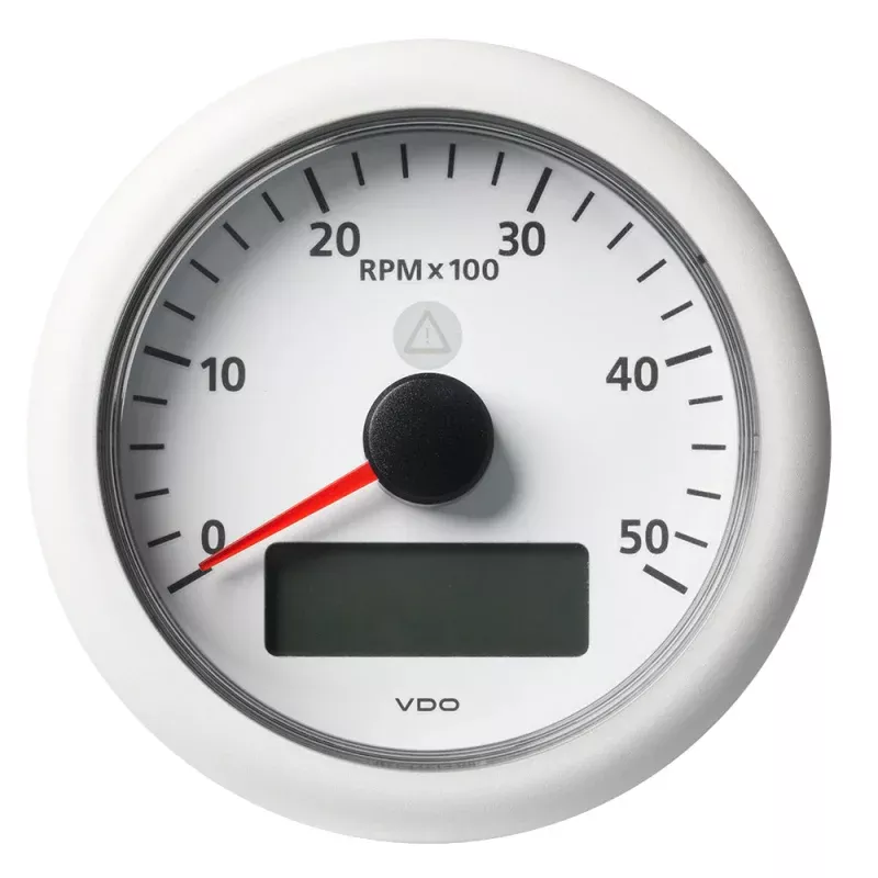 Veratron 3-3/8″ (85MM) ViewLine Tachometer w/Multi-Function Display – 0 to 5000 RPM – White Dial & Bezel | A2C59512398