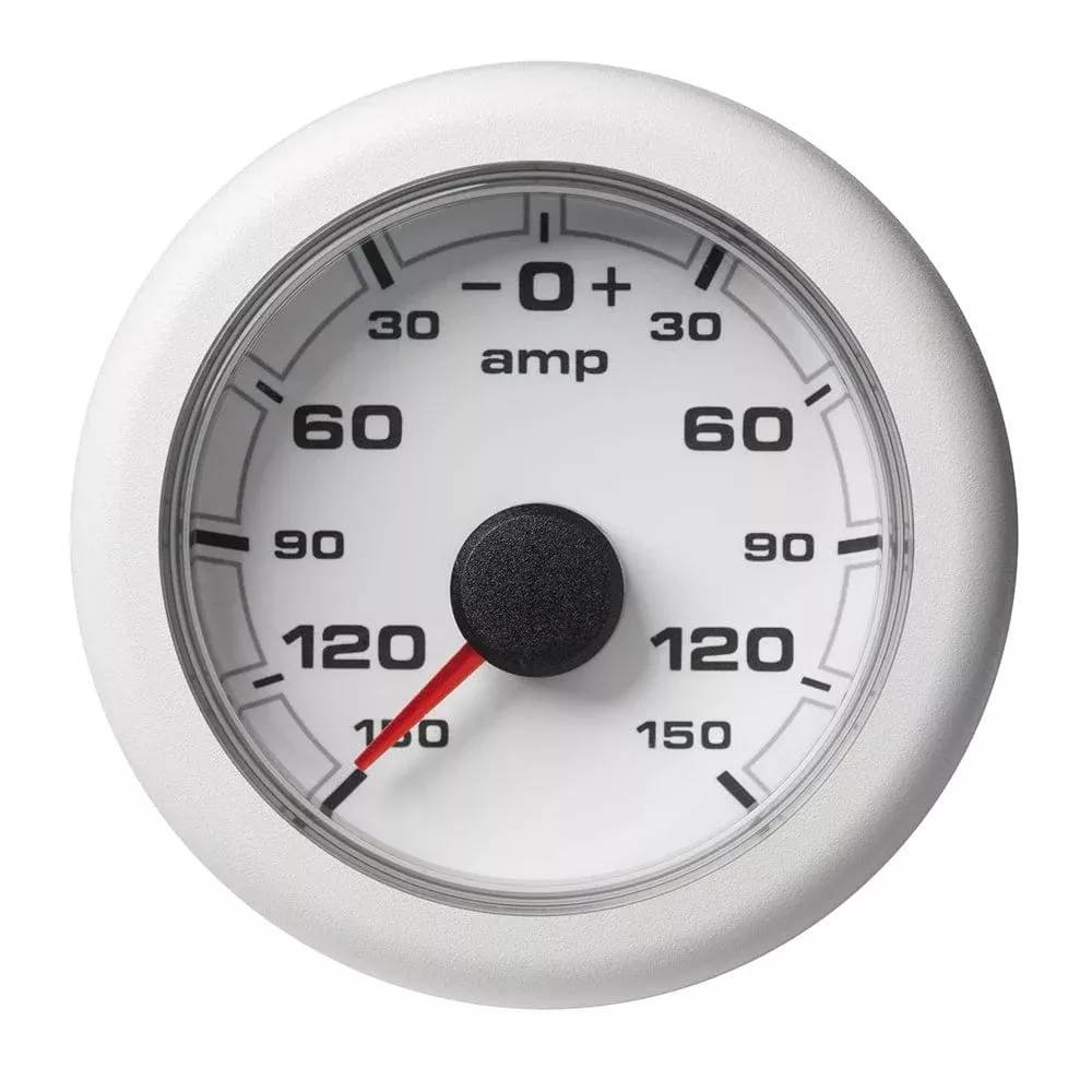 Veratron 52MM (2-1/16″) OceanLink Battery Current Gauge (-150 /+150 AMP) – White Dial & Bezel