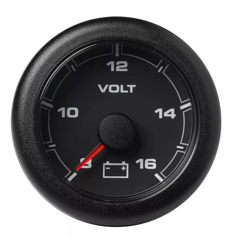 Veratron 52MM (2-1/16) OceanLink Battery Voltage Gauge – 8 to 16 V – Black DialBezel