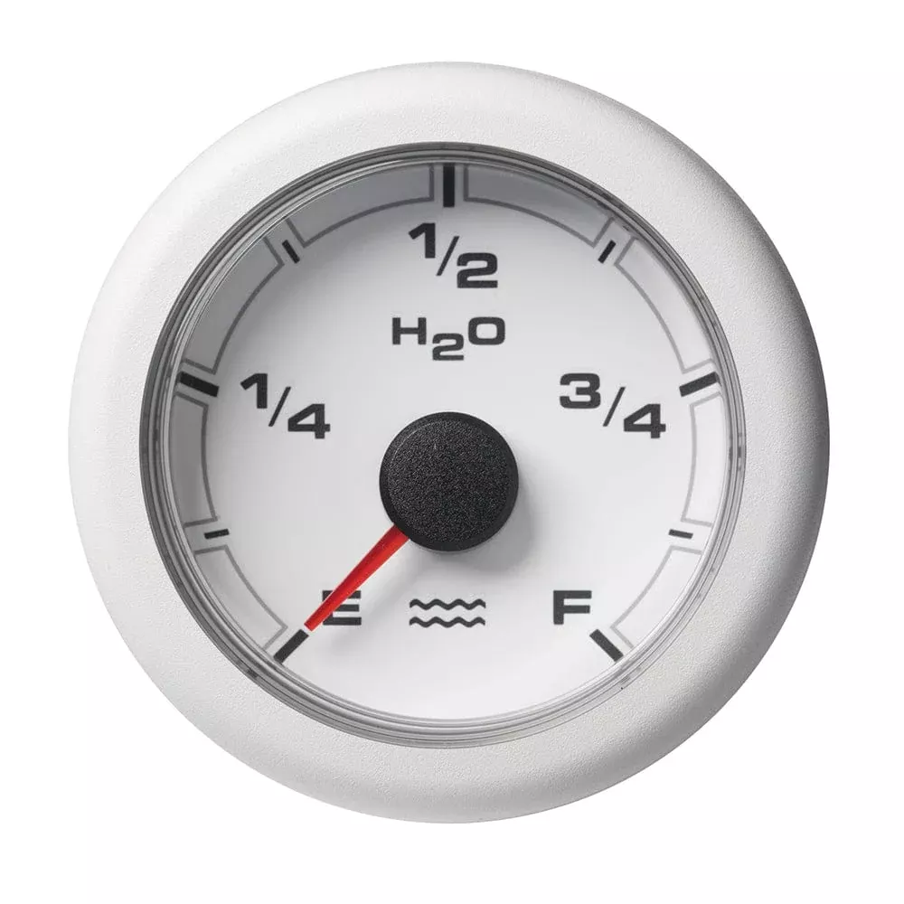 Veratron 52MM (2-1/16″) OceanLink Fresh Water Empty Gauge – White Dial & Bezel