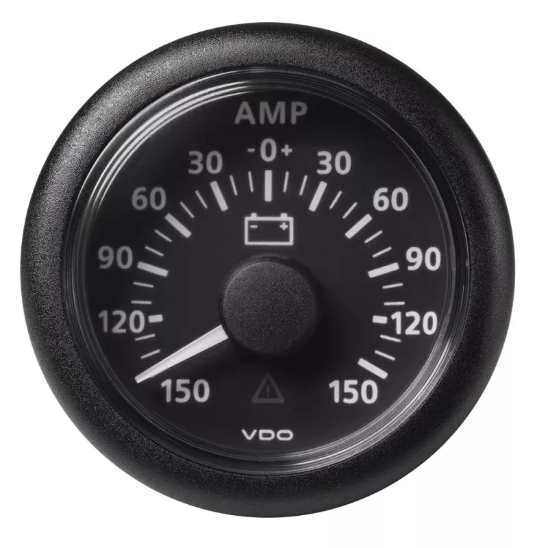 Veratron 52MM (2-1/16) ViewLine Battery Status Gauge -150/+150AMP – Black DialBezel