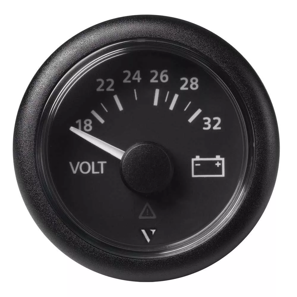 Veratron 52mm (2-1/16") Viewline Voltmeter 18-32V - Black Dial & Bezel - A2C59512458