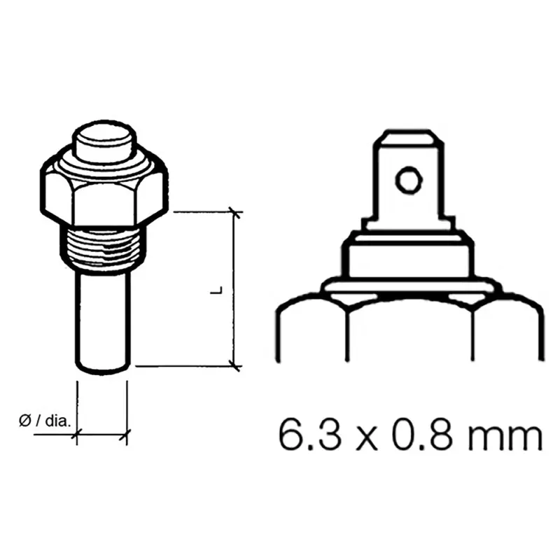 Veratron Engine Oil Temperature Sensor – Single Pole, Common Ground – 50-150C/120-300F – 6/24V – M14 x 1.5 Thread