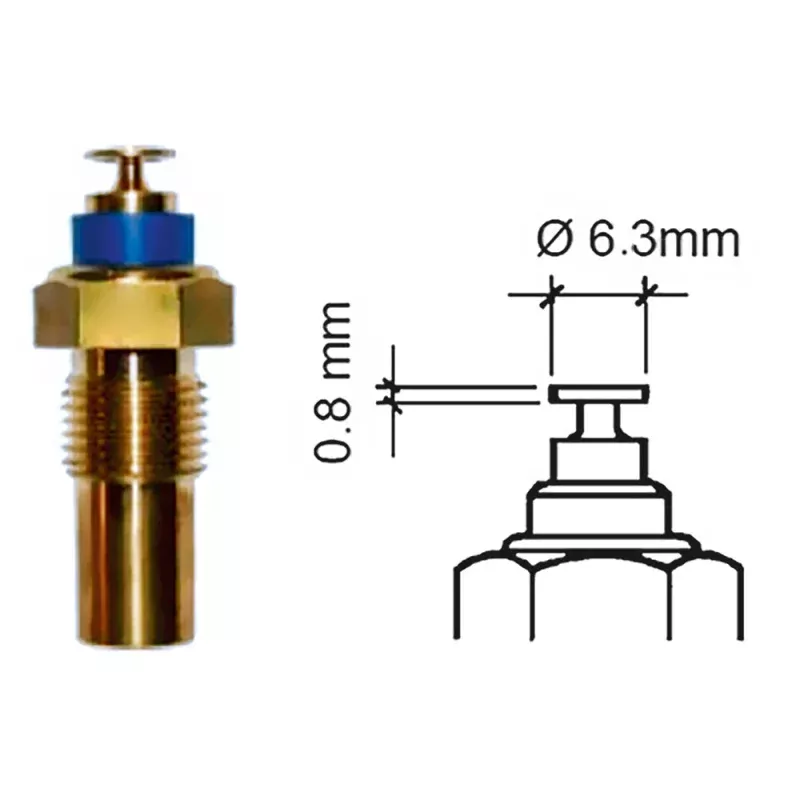 Veratron Engine Oil Temperature Sensor – Single Pole, Spade Connect – 50-150C/120-300F – 6/24V – M10 x 1.5 Thread