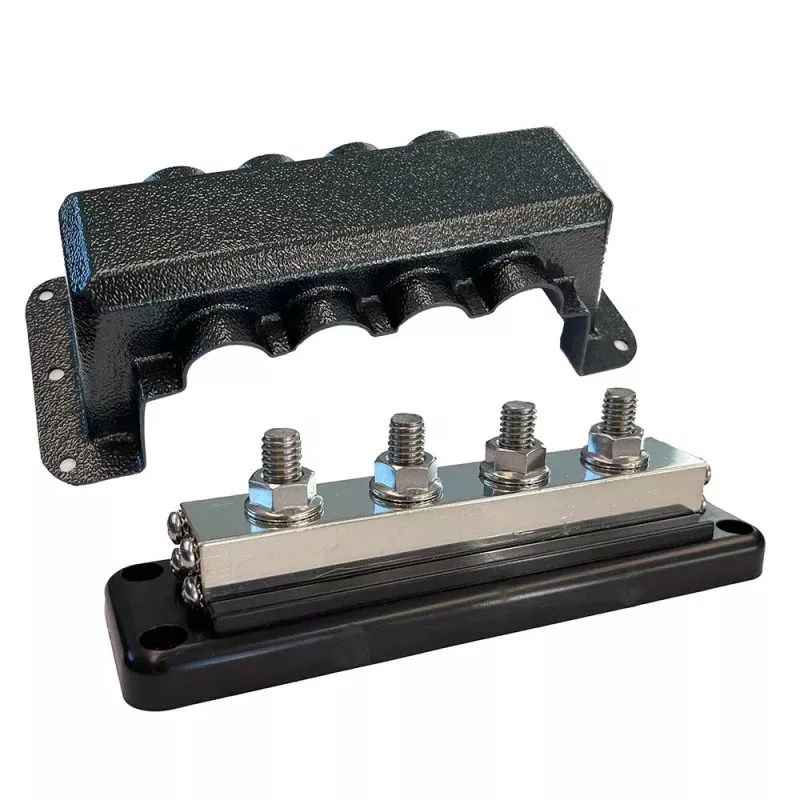 Victron Busbar 600A 4PCover 4X 3/8 Plus 4X M8 Terminals