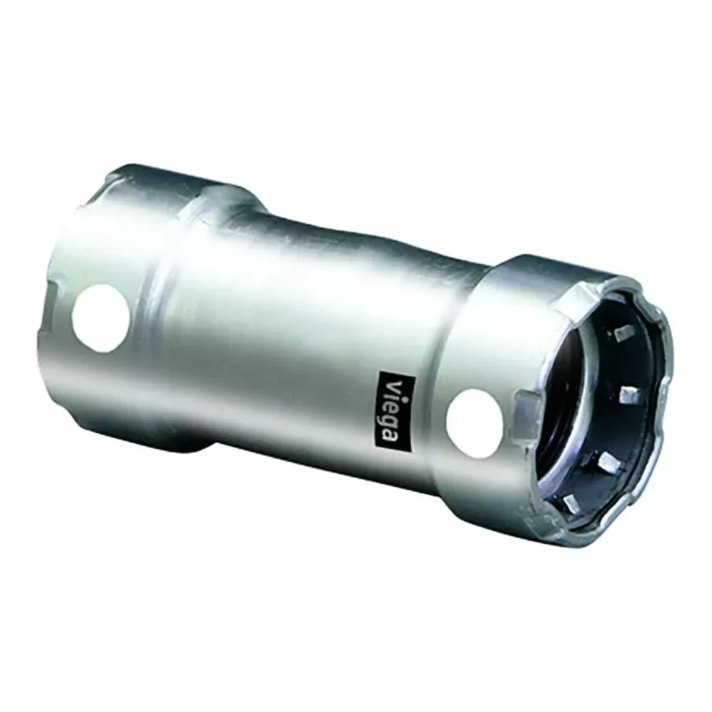 Viega MegaPress 2 Stainless Steel 304 Coupling w/o Stop – Double Press Connection – Smart Connect Technology