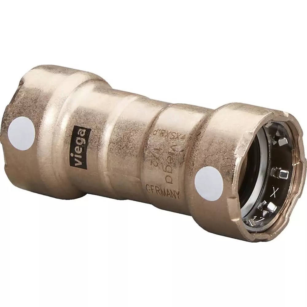 Viega MegaPress 3/4 Copper Nickel Coupling w/Stop Double Press Connection – Smart Connect Technology