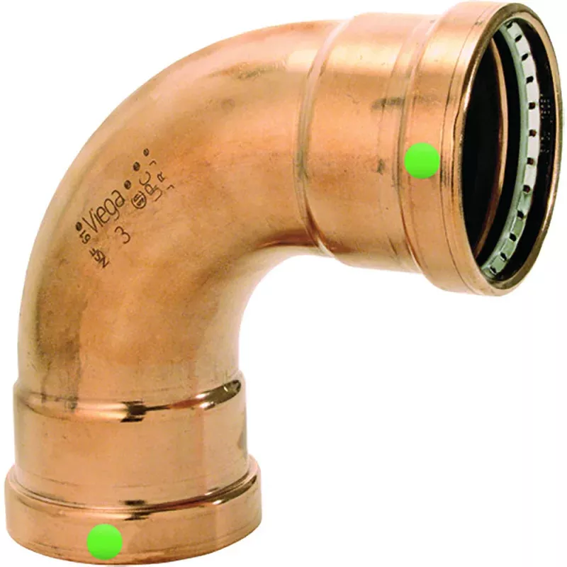 Viega ProPress 2-1/2 – 90 Copper Elbow – Double Press Connection – Smart Connect Technology