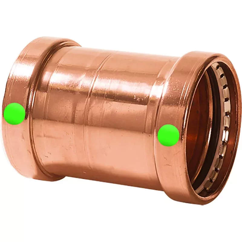 Viega ProPress 2-1/2 Copper Coupling w/o Stop – Double Press Connection – Smart Connect Technology
