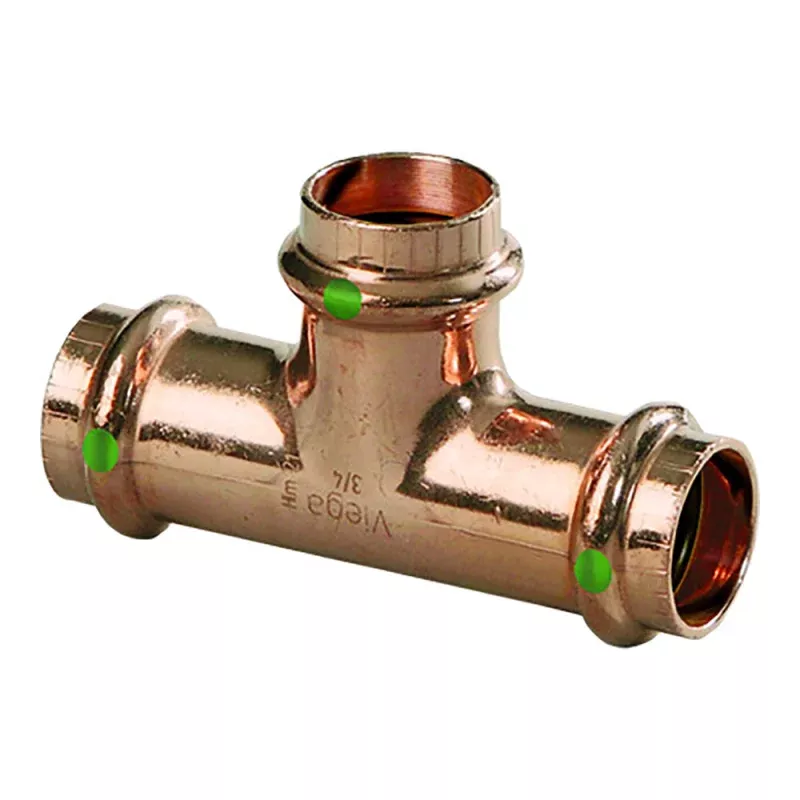 Viega ProPress 2 Copper Tee – Triple Press Connection – Smart Connect Technology