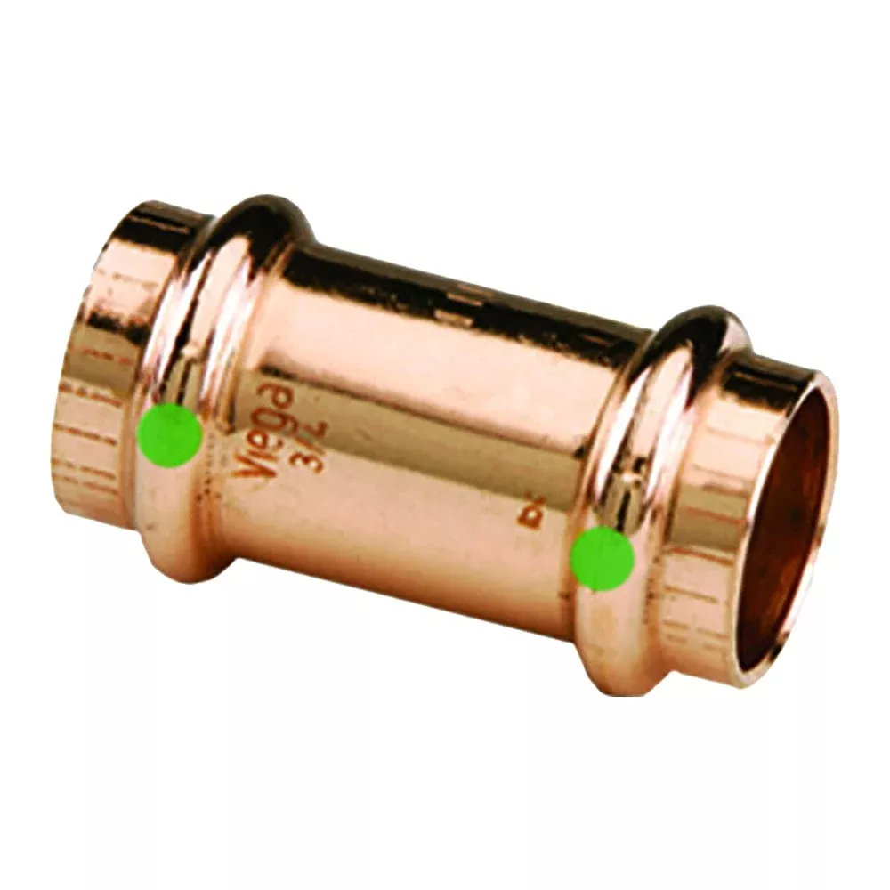 Viega ProPress 3/4 Copper Coupling w/Stop – Double Press Connection – Smart Connect Technology