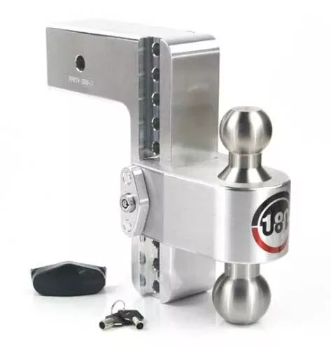 Weigh Safe 180 Degree Turnover Ball 8" Drop Hitch W/ 3" Shank Includes Stainless Steel 2"X 2-5/16" Combo Ball• LTB8-3