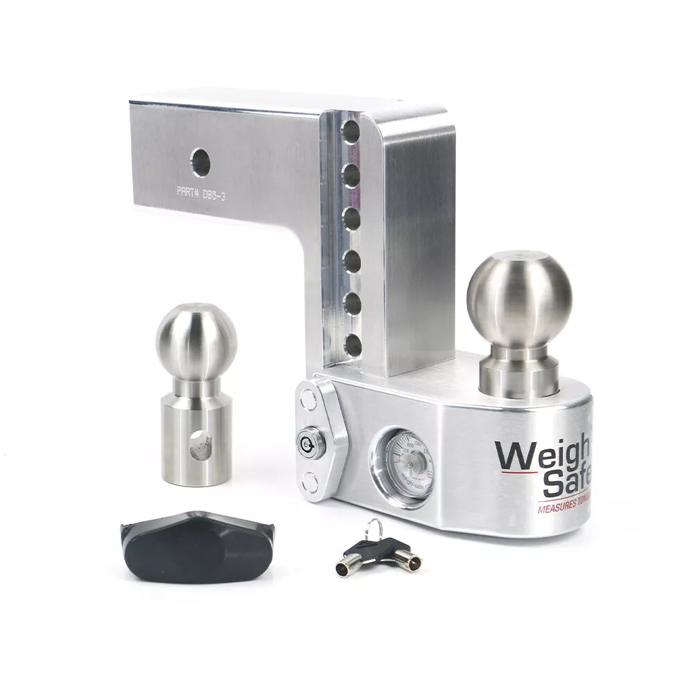 Weigh Safe Adjustable Drop Hitch - 6" Drop for 3" Shank