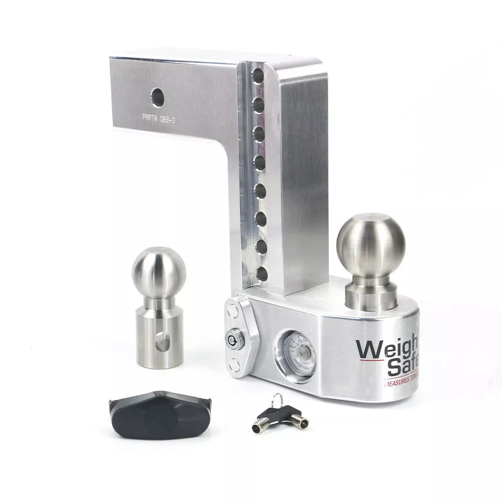 Weigh Safe Adjustable Drop Hitch - 8" Drop for 3" Shank
