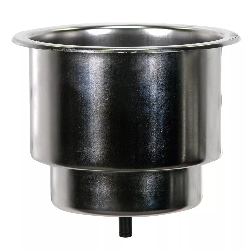 Whitecap Flush Cupholder w/Drain – 302 Stainless Steel