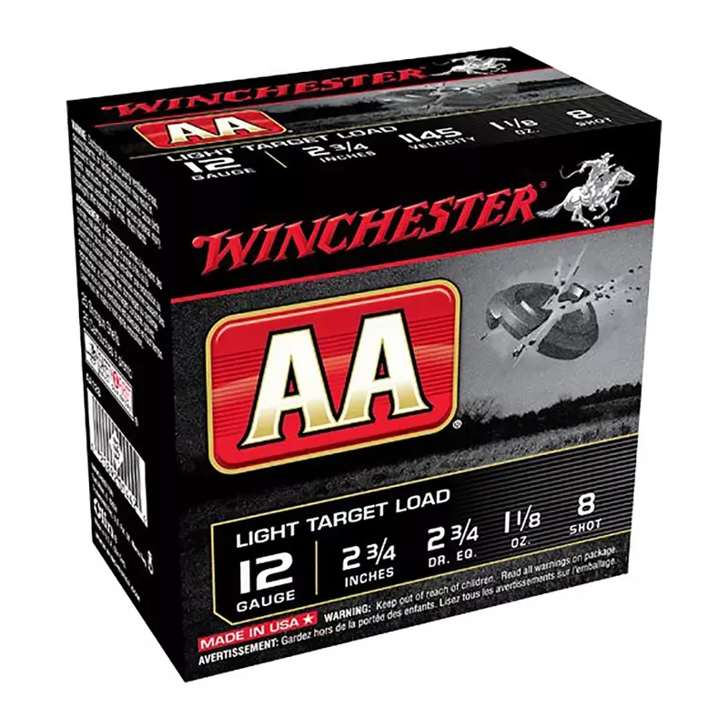 Winchester AA Target Load 12 Ga. 2.75″ 1145 FPS 8 Shot 25 Per Box