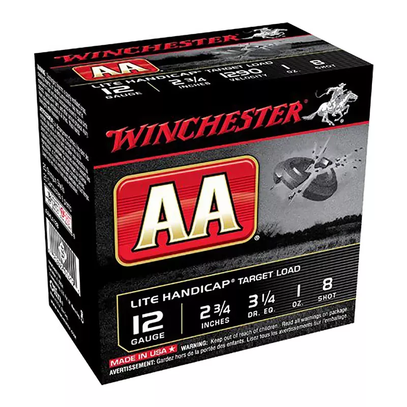 Winchester AA Target Load 12 Ga. 2.75″ 1290 FPS 8 Shot 25 Per Box