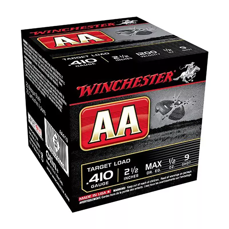 Winchester AA Target Load 410 Ga. 2.5″ 1200 FPS 9 Shot 25 Per Box