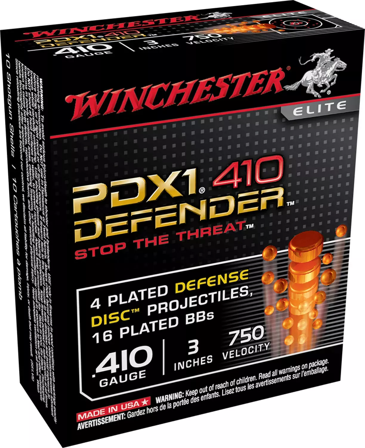Winchester PDX1 .410 Defender 3″ 4 Discs 16 BBs 10 Shells Per Box