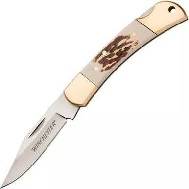Winchester Small Stag Lockback Folding Knife