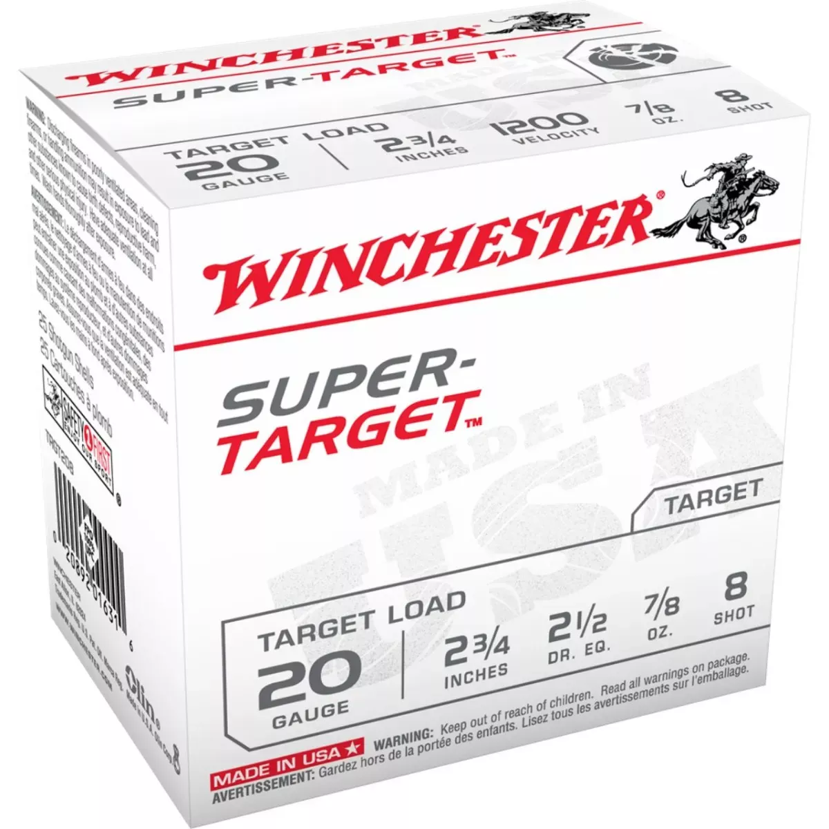 Winchester Super-Target 20 Ga. 2 ¾” #8 25/Box WINTRGT208