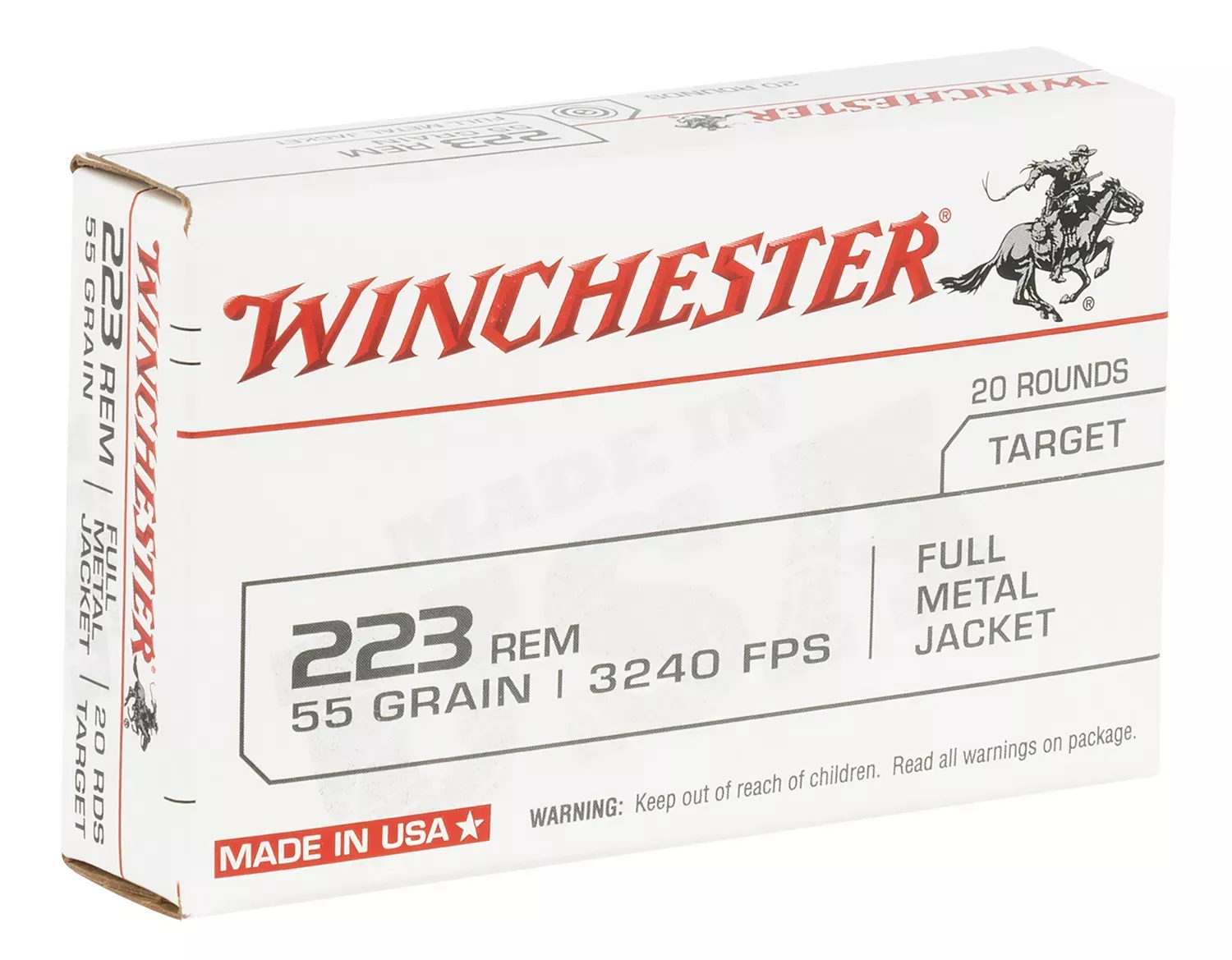 Winchester Target 223 Rem. 55 Grain FMJ 20/Box