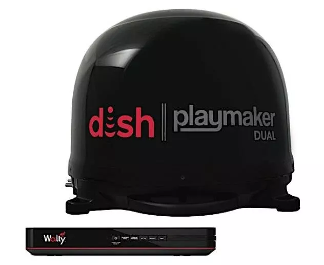 Winegard Dish Playmaker Dual With Wally Receiver Bundle, Black• PL8035R