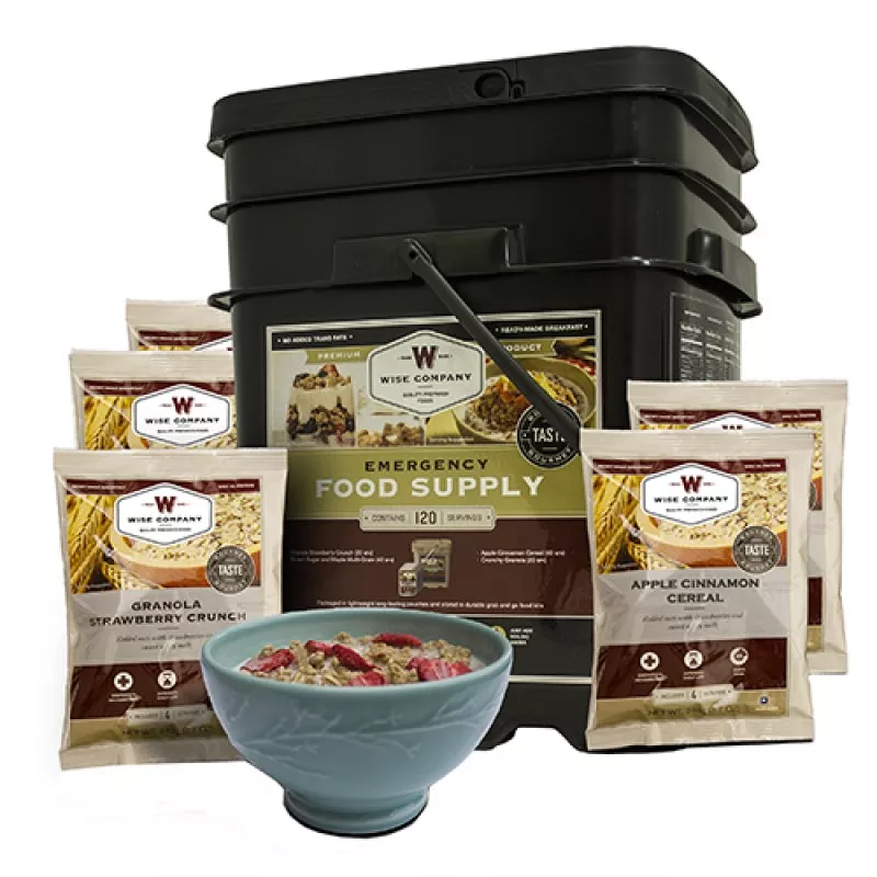 WISE FOODS Breakfast Only Grab&Go Bucket 120 Serving