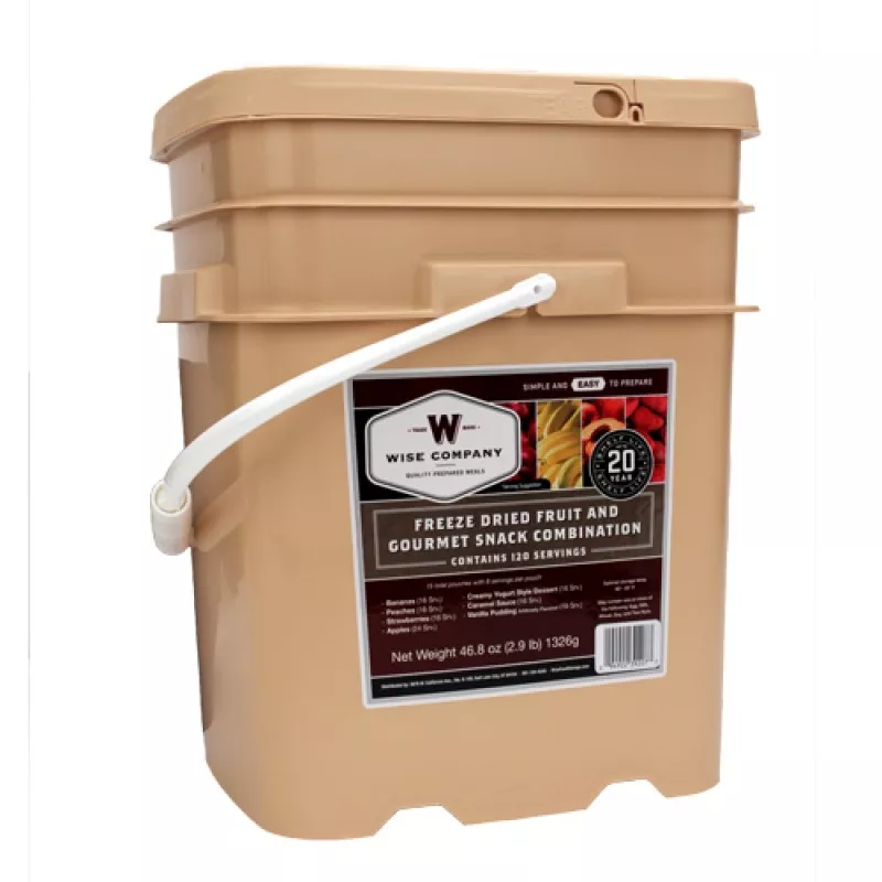WISE FOODS FreezeDried Fruit&Snack Bucket 120Serving